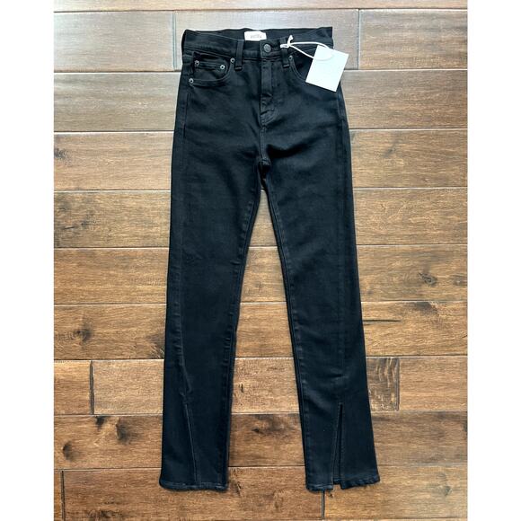 NWT Pistola Teagan high rise vented ciagarett front slit black jeans size 24 - Picture 5 of 7